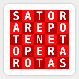Red Checkered Sator Square Sticker